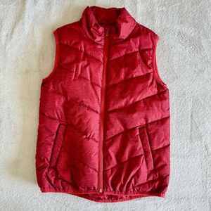 Xersion Kids Red Marled Zip Up Puffer Vest